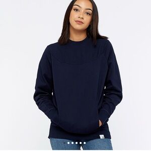 ADIDAS ORIGINALS WOMENS XBYO NAVY BLUE CREW SWEATSHIRT